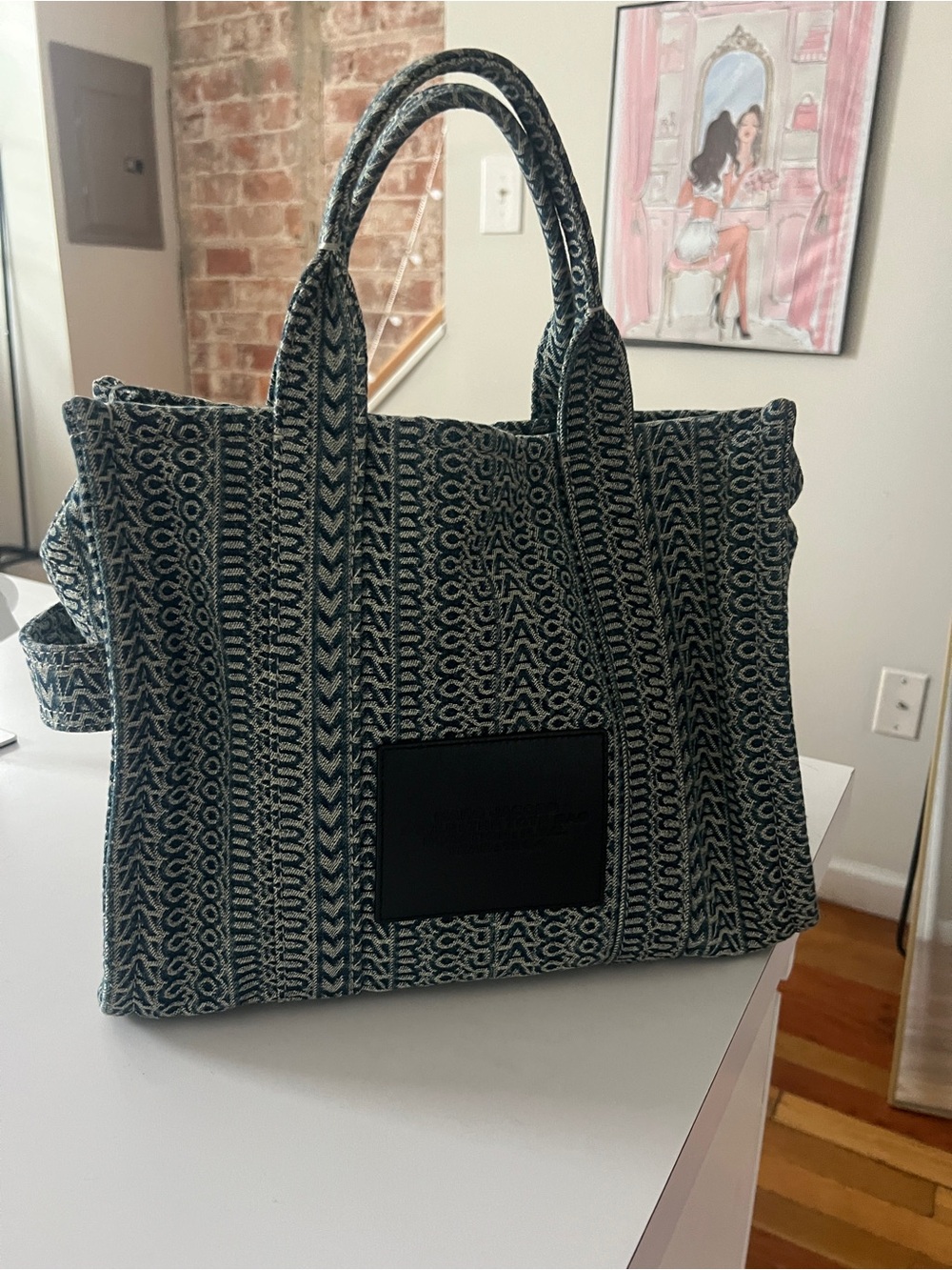 Marc Jacobs Black & Cream Patterned Tote